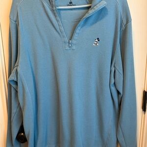 Disney Blue Quarter-Zip Pullover with Mickey Embroidery
